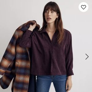 Madewell Corduroy Lakeline Long-Sleeve Popover Shirt